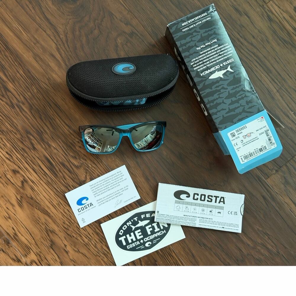 Costa Ocearch Ana Polarized Sunglasses Sea Glass Copper Silver Mirror 06S9053